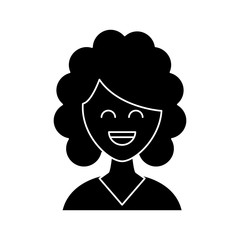 Woman smiling cartoon icon vector illustration graphic design