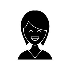 Woman smiling cartoon icon vector illustration graphic design