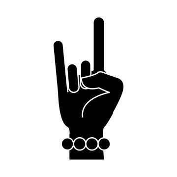 Rock and roll hand symbol icon vector illustration graphic design