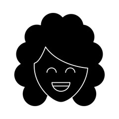 Woman smiling cartoon icon vector illustration graphic design