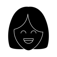 Woman smiling cartoon icon vector illustration graphic design