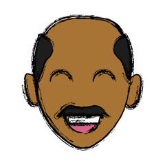 Man smiling cartoon icon vector illustration graphic design