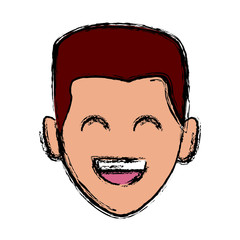 Man smiling cartoon icon vector illustration graphic design