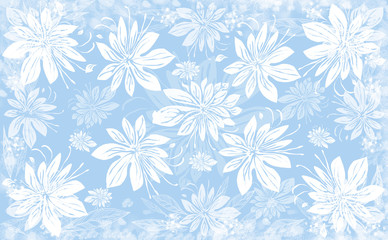 Background flower white and soft blue nice design