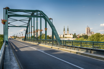 Fototapeta na wymiar A bridge in Pancevo across the river Tamis
