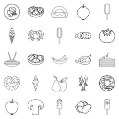 Restaurateur icons set, outline style