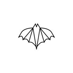 line silhouettes halloween of bat icon