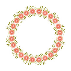 flower wreath floral leaves style decorative element