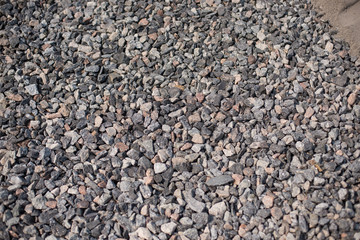 Granite rubble background texture. Granite rubble.
