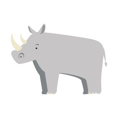 wild rhinoceros isolated icon