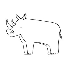 wild rhinoceros isolated icon