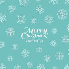 Snowflakes.Merry Christmas. Blue