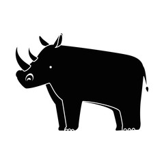 wild rhinoceros isolated icon
