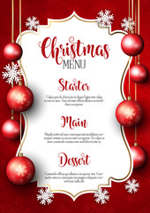 Christmas menu design background - obrazy, fototapety, plakaty