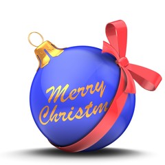 3d Christmas ball blue
