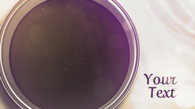 Bokeh Particles Circle Overlay with Title