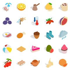 Mixture icons set, isometric style