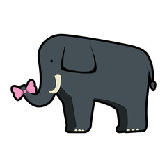 wild elephant isolated icon
