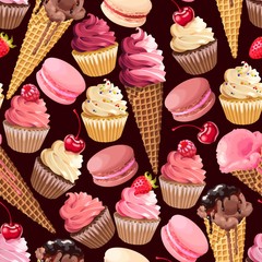 Seamless pattern with sweets