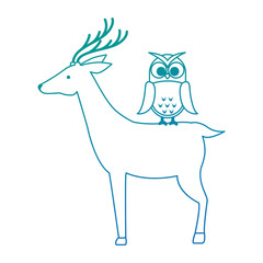 wild deer with owl
