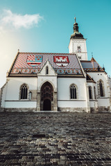 Beautiful St. Mark's Church at sunset, Zagreb (Croatia)