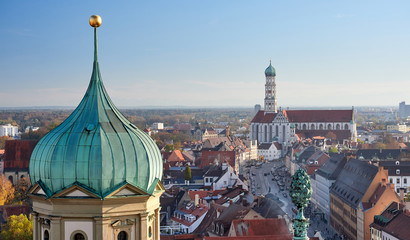 Blick auf Augsburg vom Perlachturm - obrazy, fototapety, plakaty
