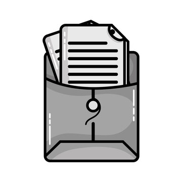 grayscale file folder with business document information