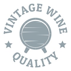 Vintage wine logo, simple gray style