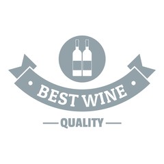 Wine bar logo, simple gray style