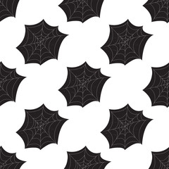 Halloween Seamless patterns with cobweb and spiders.