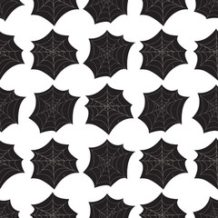 Halloween Seamless patterns with cobweb and spiders.