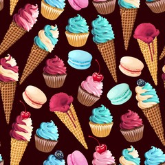 Seamless pattern with sweets