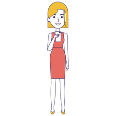 woman chatting with smartphone