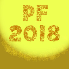 Greeting card for happy new year with inscription pf 2017 - pour feliciter, which means congratulations.