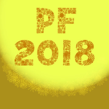 Greeting card for happy new year with inscription pf 2017 - pour feliciter, which means congratulations.