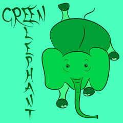 elephant green vector 