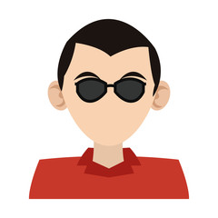 man with sunglasses avatar portrait icon image vector illustration design 