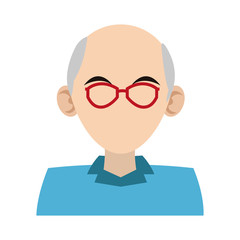 elderly man with glasses avatar portrait icon image vector illustration design 