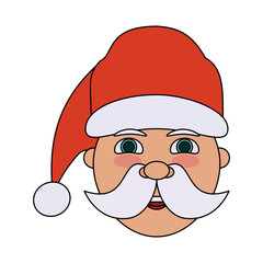 santa claus head cartoon icon image vector illustration design 