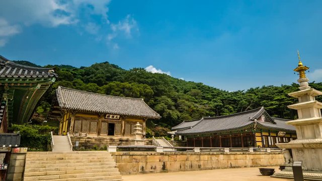 Yesan-gun, Chungcheongnam-do, South Korea  - Time lapse the scenery of Sudeoksa Temple. Zoom in