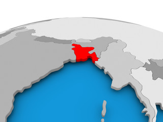 Bangladesh on political globe