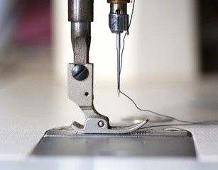 Closeup old sewing machine.