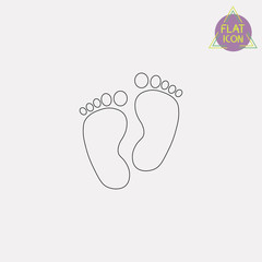 feet traces line icon
