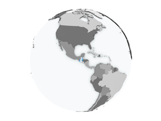 Guatemala on globe isolated