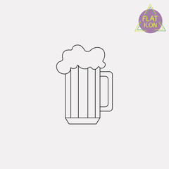 beer mug line icon