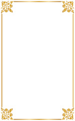 Decorative frame and borders, Golden frame on white background. Thai pattern , Vector illustration