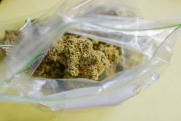 Plastic bag of marijuana