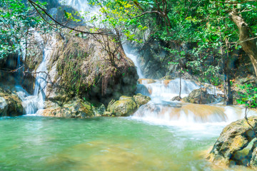 Erawan Waterfall, Erawan National Park at Kanchanaburi in Thailand