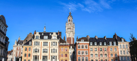 Fototapeta premium Lille (France) / Architecture Grand Place et beffroi CCI