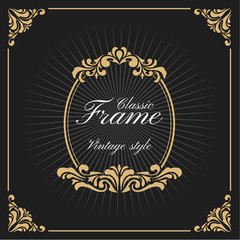 Vintage Luxury Monogram Logo Template for Banner, Label, Frame, Product Tags. Retro Emblem Banner Design. Vector illustration